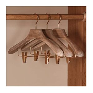 tomyeus coat hanger wood deluxe wooden pants hangers bottom hanger jeans hanger skirt hanger with 2-adjustable clips anti-rust hook pack of 10 clothes hanger