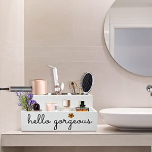 Unistyle Hello Gorgeous Hair Tool Organizer for Bathroom,Blow Dryer Holder Hair Tools Styling Supplies Organizer Bathroom Organizer Countertop Vanity Organizer for Accessories, Makeup, Toiletries