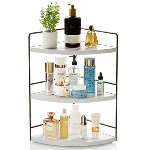 zgo 3-tier bathroom organizer countertop, corner bathroom counter organizer, makeup organizer for vanity skincare organizers and storage, kitchen counter shelf organizer perfume organizer(white)