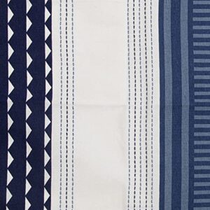 Foreside Home & Garden Blue Abstract Pattern 27 x 18 Inch Woven Cotton Kitchen Tea Towel with Hand Sewn Tassels