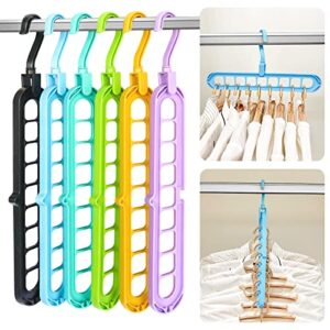 bestbel closet organizer and storage, 6 pack college dorm room essentials, bedroom closet storage hangers, magic closer organizer for space saving, clothes hangers with 9 slots for wardrobe