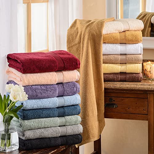 SUPERIOR Egyptian Cotton 2-Piece Bath Sheet Towel Set, Oversized Body Towels for Adults and Kids, Large Towel for Bath, Shower, Guest Bathroom, Spa, Gym, Resort, Essentials, Airbnb, Taupe