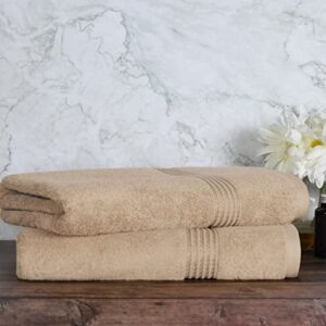 SUPERIOR Egyptian Cotton 2-Piece Bath Sheet Towel Set, Oversized Body Towels for Adults and Kids, Large Towel for Bath, Shower, Guest Bathroom, Spa, Gym, Resort, Essentials, Airbnb, Taupe