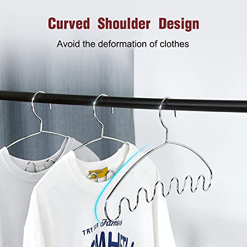 Chrome Tank Tops Hangers - 3 Pack Stainless Steel Closet Organizer Hanger for Tanks Tops, Bra Lingerie, Strap Dress and Camisoles Space Saving Cami Hanger