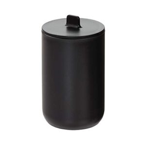 idesign cade canister bathroom storage jar with lid for bathroom, vanity, desk, countertop, 3.14" x 3.14" x 5.09", matte black