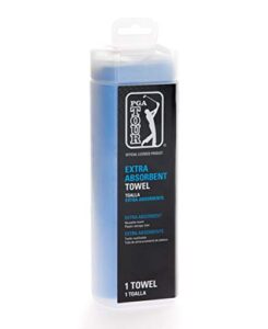 pga tour standard extra absorbent golf towel, blue, one size