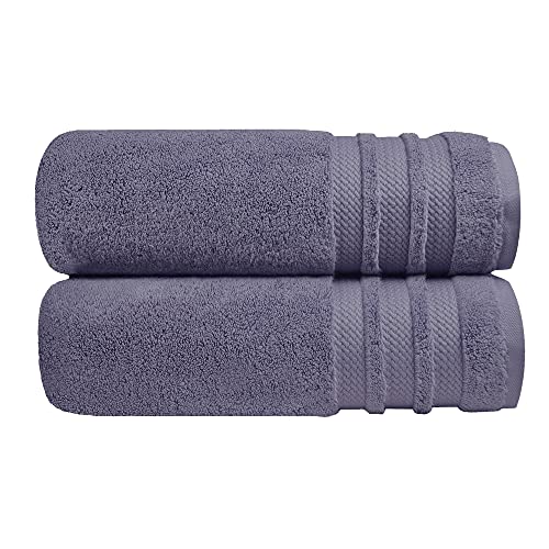 TRIDENT NectorSoft, Extra Large, 100% Cotton, Zero Twist, Towels, Super Soft, Extra Absorbent (Purple Ash, Bath Sheet (2-Piece))