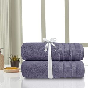 TRIDENT NectorSoft, Extra Large, 100% Cotton, Zero Twist, Towels, Super Soft, Extra Absorbent (Purple Ash, Bath Sheet (2-Piece))