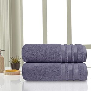 TRIDENT NectorSoft, Extra Large, 100% Cotton, Zero Twist, Towels, Super Soft, Extra Absorbent (Purple Ash, Bath Sheet (2-Piece))