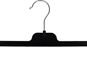 Plastic Bottom Hanger, 100 Pack Matte Black Heavy Duty 14 inch Clip Pants Skirt Hangers