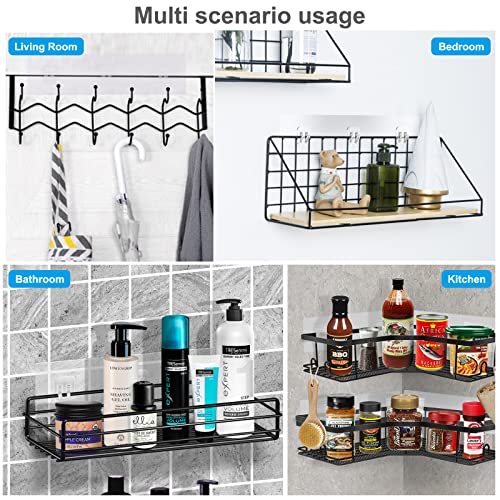 mioule Shower Caddy Adhesive Replacement，Shower Rack Stickers - Shower Shelf Adhesive - Bathroom Rack Sticker - 2 Pack Shower Caddy Adhesive for Replacement