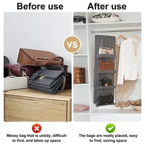 Yllshengyu Purse Handbag Hanging Organizer Closet Shelves Bag Purse Holder Organizer for Closet for Family Closet Bedroom for Storage Bag for Bra Socks Underwear Underpants Foldable Universal Fit