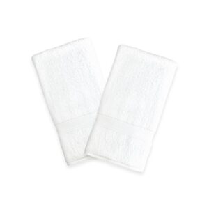 linum home textiles 100% turkish cotton terry hand towels, white, 2 piece