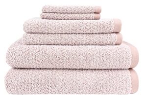 everplush diamond jacquard bath sheet 6 pc set rose -2 bath sheet, 2 hand towel, 2 wash cloth