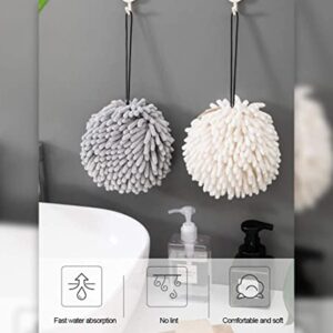 Ajfwm Soft Chenille Hanging Hand Towels,Kitchen Hand Towels with Loop,Bathroom Hand Towels Hanging,Quick Dry Cloths for Cleaning,Soft Absorbent Microfiber Hand Towels (Include 2 PCS Wall Hooks)