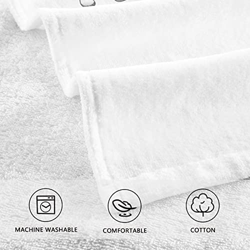 Jucciaco Black and White Giraffe Cotton Towels for Bathroom, Soft Absorbent Hand Towel Set of 2 for Gym Yoga Kitchen Decorative, 16x28 inch