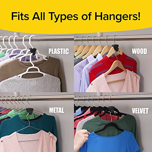 Original AS-SEEN-ON-TV Ruby Space Triangles, 6 Pack, Ultra- Premium Hanger Hooks Triple Closet Space 108 PC Value Pack, Black