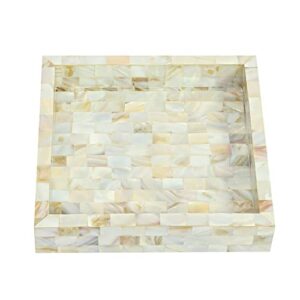 Wonderlist Handicrafts Mother of Pearl Bathroom Accessories Designer Bath Ensemble 100% Handmade Tray