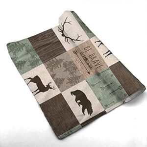 Farmhouse Rustic Bear Deer Elk Moose Green Towels,Hand Towels for Bathroom,Soft Small Bath Towel Kitchen Dish Towel,Washcloths for Bath, Pool and Guest Use, 30x70cm