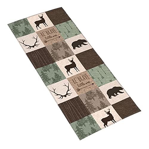 Farmhouse Rustic Bear Deer Elk Moose Green Towels,Hand Towels for Bathroom,Soft Small Bath Towel Kitchen Dish Towel,Washcloths for Bath, Pool and Guest Use, 30x70cm