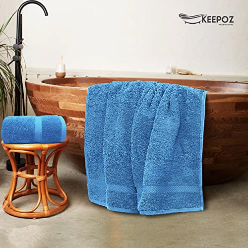 KEEPOZ 36" x 72" (2-Pack) Bath Sheets - Large Towels - Beach Towels Soft 100% Cotton Ring Spun Bathroom Towels, Highly Absorbent, Machine Washable, Towel Sets for College Dorm Not Bleach Proof (Blue)