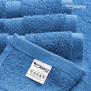 KEEPOZ 36" x 72" (2-Pack) Bath Sheets - Large Towels - Beach Towels Soft 100% Cotton Ring Spun Bathroom Towels, Highly Absorbent, Machine Washable, Towel Sets for College Dorm Not Bleach Proof (Blue)