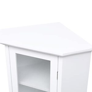 AMNOOL The Independent Bathroom Cabinet with a Glass Door is Suitable for Corner Storage containers in The Bathroom, Living Room and Kitchen, Medium -Density Fiber Board, and Paint with Paint (White)