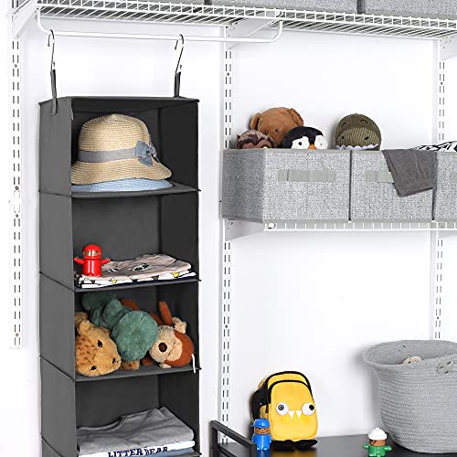 GRANNY SAYS 5-Shelf Hanging Closet Organizers and Storage, Hanging Shelves for Closet Storage, Collapsible Hanging Shelf Organizer for Clothes Organization, Dark Gray, 12 ¼" D X 12 ¼" W X 45 ½" H