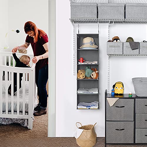 GRANNY SAYS 5-Shelf Hanging Closet Organizers and Storage, Hanging Shelves for Closet Storage, Collapsible Hanging Shelf Organizer for Clothes Organization, Dark Gray, 12 ¼" D X 12 ¼" W X 45 ½" H