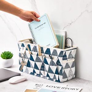 Wall Hanging Storage Bag 4 Pcs Wall Mounted Pocket Cotton Hanging Shelf Organizer with Sticky Hooks Multifunctional Over The Door Organizer Bin Bedside Storage Bag Wall Hanging Bag for Bunk Kitchen