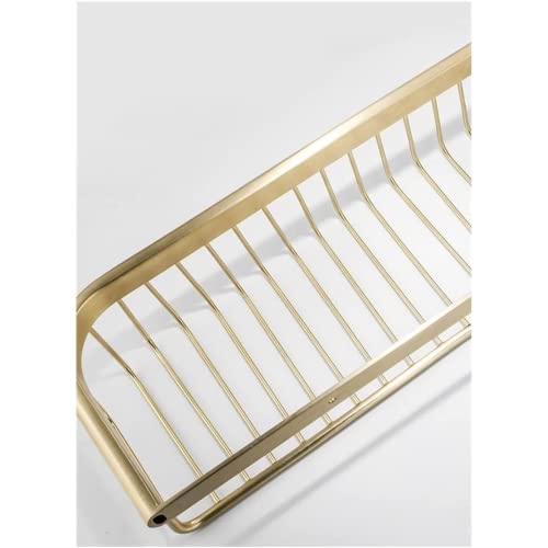 MUENG Exquisite Bathroom Shelves Wall-Mounted Bathroom Accessories, Brushed Gold Bathroom Storage Shelf, Shower Basket, Brass Shower Holder Rack