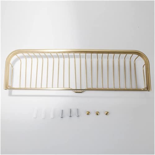 MUENG Exquisite Bathroom Shelves Wall-Mounted Bathroom Accessories, Brushed Gold Bathroom Storage Shelf, Shower Basket, Brass Shower Holder Rack