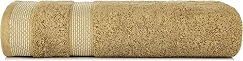 CASA COPENHAGEN Solitaire Luxury Hotel & Spa Quality, Beach Towel, 600 GSM Premium Cotton, 2 Piece Bath Sheet Set, Size - 36 x 72 Inches - Beige