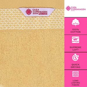 CASA COPENHAGEN Solitaire Luxury Hotel & Spa Quality, Beach Towel, 600 GSM Premium Cotton, 2 Piece Bath Sheet Set, Size - 36 x 72 Inches - Beige