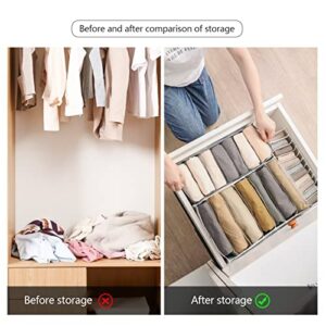 3 PCS Wardrobe Clothes Organizer, 7 Grids Clothes Organizer for Folded Clothes, Space Saving, Easy to Clean, Can be Used as Drawer Organizers for Clothing, Suitable for Pants Shirts Panty