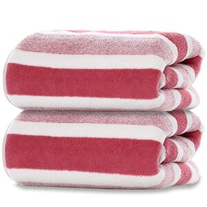 softbatfy microfiber bath towel sheets, 2 pack(35" x 70") lightweight, absorbent, super fluffy and fast drying towel for travel, vacation, fitness and yoga (35" x 70", pink)