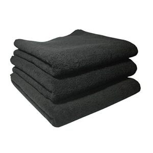 100% turkish cotton extra large (20 x 40 inch)hand towel set of 3,for spa,gym,hammam,fitness and sport,oversized, xl, large, huge big size hand towel, premium class, luxury hotel series (black, 3)