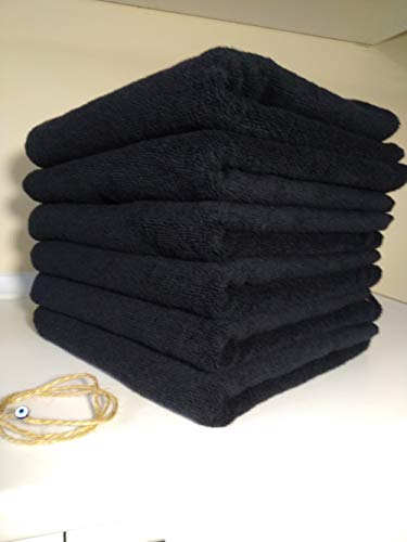 100% Turkish Cotton Extra Large (20 x 40 inch)Hand Towel Set of 3,for SPA,Gym,Hammam,Fitness and Sport,Oversized, XL, Large, Huge Big Size Hand Towel, Premium Class, Luxury Hotel Series (black, 3)