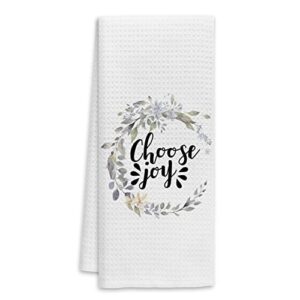 choose joy towels kitchen towels dish towels hand towels,floral wreath farmhouse towels for kitchen bathroom,gifts for teens girls sisters women,housewarming gifts