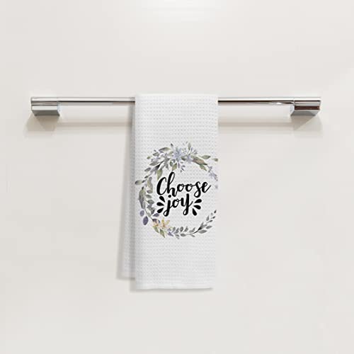 Choose Joy Towels Kitchen Towels Dish Towels Hand Towels,Floral Wreath Farmhouse Towels for Kitchen Bathroom,Gifts for Teens Girls Sisters Women,Housewarming Gifts