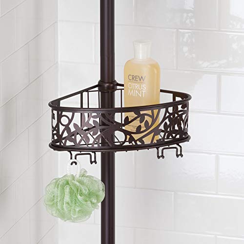 InterDesign Vine Constant Tension Shower Caddy – Bathroom Storage Shelves for Shampoo, Conditioner and Soap, Bronze