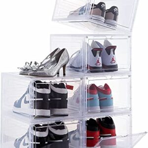 double-door transparent plastic sports shoes stackable storage box drop front