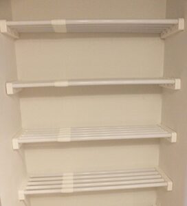 ez shelf - diy expandable linen closet kit - four 17.5"- 27" expandable shelves - white