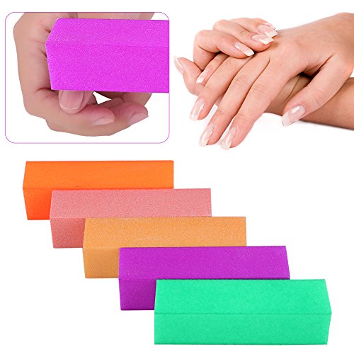 5pcs Nail Buffer Block, Sponge Nail Care Nail Art Buffer File Blocks Dead Skin Removers Sanding Nail Manicure Polish Tools Pedicure Supplies