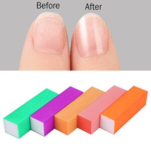 5pcs Nail Buffer Block, Sponge Nail Care Nail Art Buffer File Blocks Dead Skin Removers Sanding Nail Manicure Polish Tools Pedicure Supplies