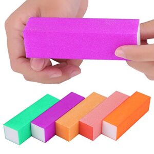 5pcs Nail Buffer Block, Sponge Nail Care Nail Art Buffer File Blocks Dead Skin Removers Sanding Nail Manicure Polish Tools Pedicure Supplies