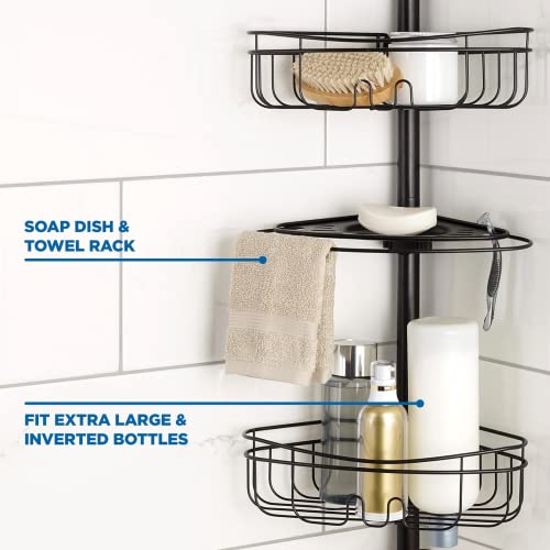 3-Shelf Tension Pole Shower Caddy, Oil-Rubbed Bronze