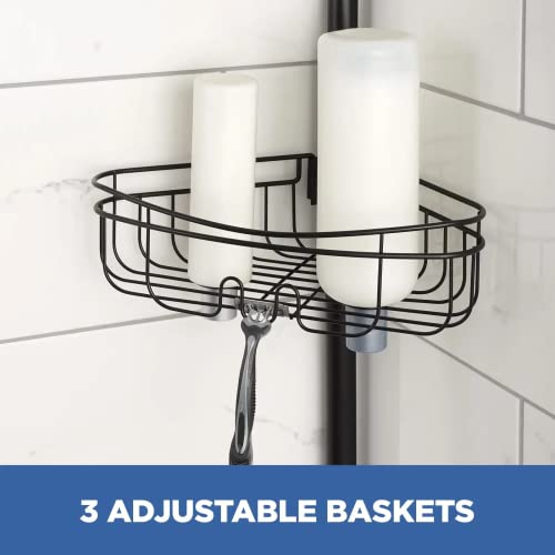 3-Shelf Tension Pole Shower Caddy, Oil-Rubbed Bronze