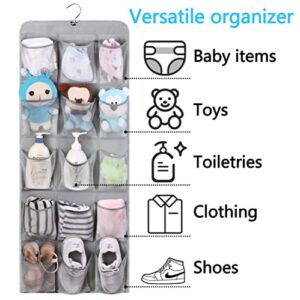 MISSLO 30 Large Pockets Dual Sided Hanging Shoe Organizer for Closet and 24 Large Mesh Pockets Door Shoe Organizer