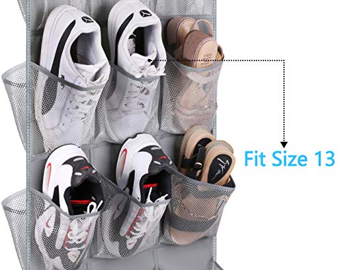 MISSLO 30 Large Pockets Dual Sided Hanging Shoe Organizer for Closet and 24 Large Mesh Pockets Door Shoe Organizer